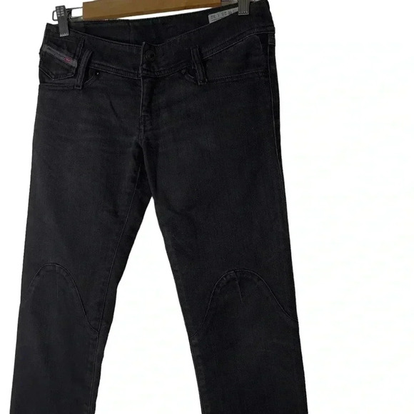 Diesel Low Rise Matic Slim-Tapered Jeans Wash 008Z1 Black Denim Jeans W25 - Picture 3 of 10